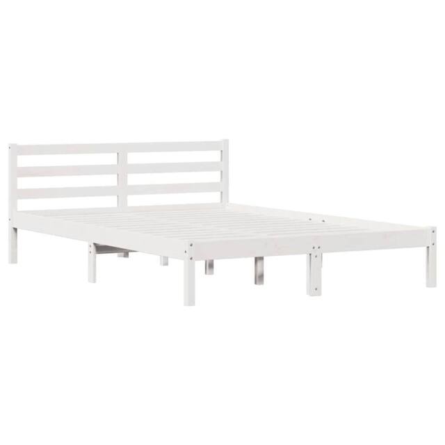 Berkfield Home Bed Frame with Headboard White 140x220 cm Solid Wood Pine - image 1