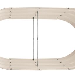 Harbour Housewares Raised Garden Bed - Rounded Bottomless Galvanised Steel Planter 120 x 60 x 60cm in Ivory - Size: 120 x 60 x 60 cm - thumbnail 6