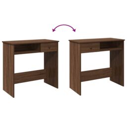 Berkfield Home Desk Brown Oak 80x40x75 cm Engineered Wood - Size: 80 x 40 x 75 cm - thumbnail 8