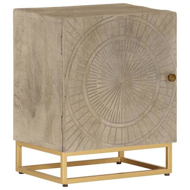Berkfield Home Bedside Cabinet 40x30x50 cm Solid Wood Mango & Iron in Brown - Size: 40 x 30 x 50 cm - image 1