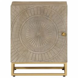 Berkfield Home Bedside Cabinet 40x30x50 cm Solid Wood Mango & Iron in Brown - Size: 40 x 30 x 50 cm - thumbnail 3