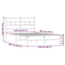 Berkfield Home Elegant Bed Frame without Mattress Brown Oak 120x200 cm Engineere - Size: Small Double - thumbnail 9