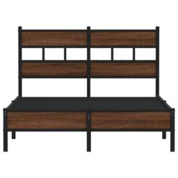 Berkfield Home Elegant Bed Frame without Mattress Brown Oak 120x200 cm Engineere - Size: Small Double - thumbnail 4
