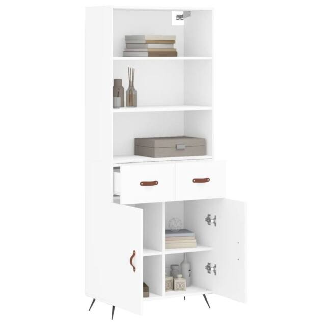 Berkfield Home Highboard White 69.5x34x180 cm Engineered Wood - image 1