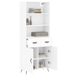 Berkfield Home Highboard White 69.5x34x180 cm Engineered Wood - thumbnail 1
