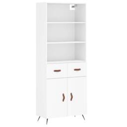 Berkfield Home Highboard White 69.5x34x180 cm Engineered Wood - thumbnail 3
