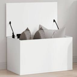 Berkfield Home Storage Box White 60x35x35 cm Engineered Wood - Size: 60 x 35 x 35 cm - thumbnail 2