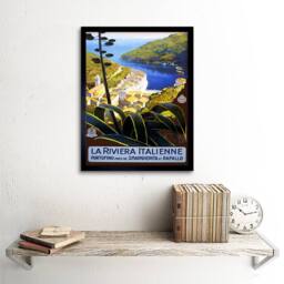 "Artery8 Travel Italian Riviera Portofino Harbour Sea Italy Framed Art Print - Size: W12"" x H16""" - thumbnail 2