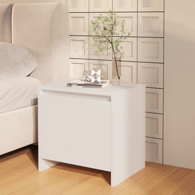 Berkfield Home Bedside Cabinet White 45x34x44.5 cm Engineered Wood - image 1