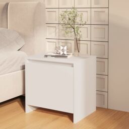Berkfield Home Bedside Cabinet White 45x34x44.5 cm Engineered Wood - thumbnail 1