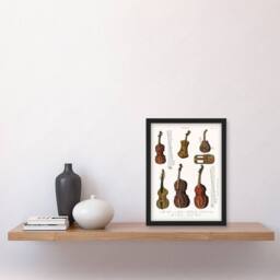 Artery8 Encyclopedia Londinensis Framed Wall Art Antique Violin Viola Cello in White - Size: A4 - thumbnail 2