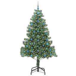 Berkfield Home Christmas Tree with 300 LEDs with Stand Green 210 cm PVC - thumbnail 3