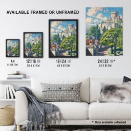 "Artery8 View of Windsor Castle Oil Painting Royal Family Framed Art Print - Size: W12"" x H16""" - thumbnail 3