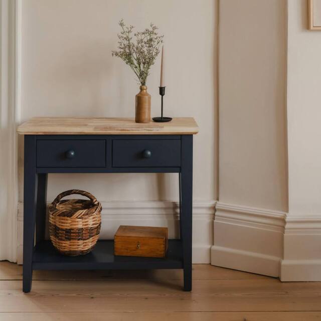 Statement Furniture Florence Console Table with 2 Drawers in Navy - image 1