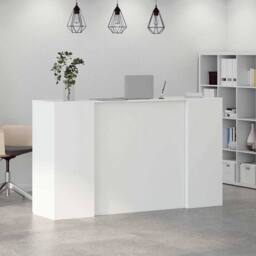 Berkfield Home Reception Desk White 180x50x103.5 cm Engineered Wood - thumbnail 4