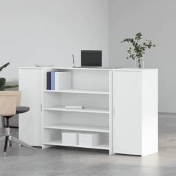 Berkfield Home Reception Desk White 180x50x103.5 cm Engineered Wood - thumbnail 1