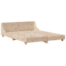 Berkfield Home Bed Frame without Mattress 120x190 cm Small Double Solid Wood Pine in Natural - thumbnail 3