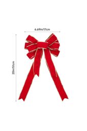 Living and Home 2 Pack Pre-Lit Red Christmas Tree Topper Layered Bows LED Lighted Xmas Decor for - thumbnail 3