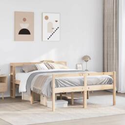 Berkfield Home Senior Bed with Headboard without Mattress 160x200 cm in Brown - thumbnail 1