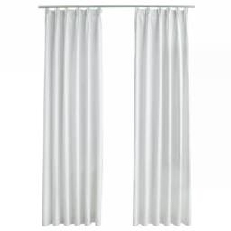 Berkfield Home Elegant Blackout Curtains with Hooks 2 pcs Off-White 140x225 cm - thumbnail 3