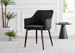 FurnitureboxUK Adley Brown Wood Storage Dining Table & 4 Calla Black Leg Chairs - thumbnail 8