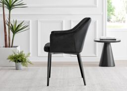 FurnitureboxUK Adley Brown Wood Storage Dining Table & 4 Calla Black Leg Chairs - thumbnail 6