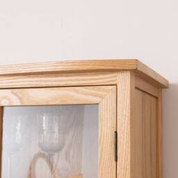 Melody Maison Pale Wood Curved Display Cabinet - Austin Wood Range in Brown - thumbnail 3