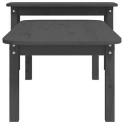Berkfield Home Beautiful 2 Piece Coffee Table Set Grey Solid Wood Pine - thumbnail 7