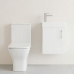 Balterley Cloakroom Wall Hung Vanity, Toilet, Cistern, Seat & Tap - White/Chrome in Green - thumbnail 8