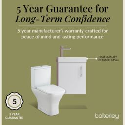 Balterley Cloakroom Wall Hung Vanity, Toilet, Cistern, Seat & Tap - White/Chrome in Green - thumbnail 6