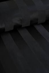 Catherine Lansfield 'So Soft Satin Stripe' Duvet Cover Set in Black - Size: Double - thumbnail 3