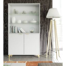 Creative Furniture Tide Crest Display Cabinet 175cm - White with Fluted Doors - thumbnail 3