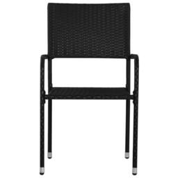 Berkfield Home Beautiful Garden Dining Chairs 2 pcs Stackable Black Poly Rattan - thumbnail 1