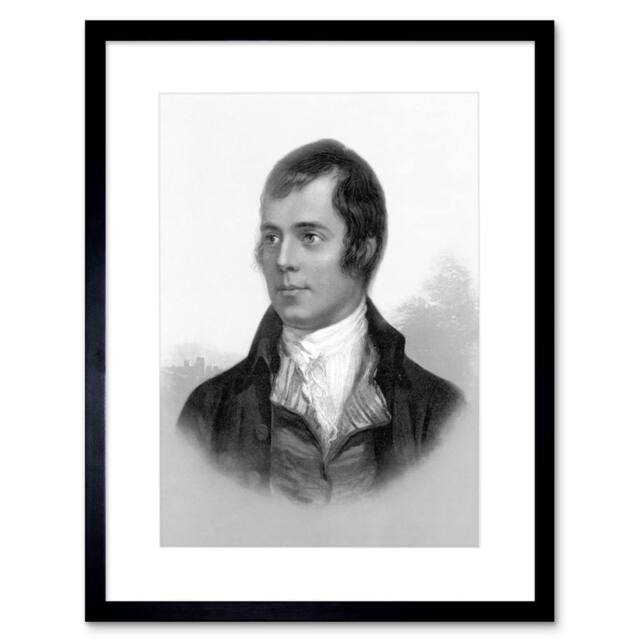 "Artery8 The Bard Robert Burns Portrait Ayr Scotland 12x16"" Framed Art Print in Grey - Size: W12"" x H16""" - image 1