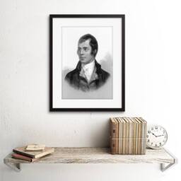 "Artery8 The Bard Robert Burns Portrait Ayr Scotland 12x16"" Framed Art Print in Grey - Size: W12"" x H16""" - thumbnail 2