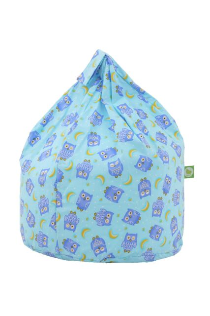 Bean Lazy Men's Cotton Blue Owl Bean Bag Child Size in Light Blue - Size: Small - image 1