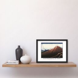 Artery8 Katsushika Hokusai Rainstorm Beneath The Summit Mount Fuji Painting Artwork Framed Wall Art Print A4 in Black - thumbnail 2