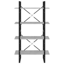 Berkfield Home 4-Tier Book Cabinet Concrete Grey 80x30x140 cm Engineered Wood - Size: 80 x 30 x 140 cm - thumbnail 5