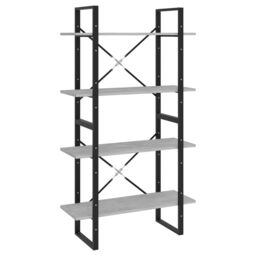 Berkfield Home 4-Tier Book Cabinet Concrete Grey 80x30x140 cm Engineered Wood - Size: 80 x 30 x 140 cm - thumbnail 2
