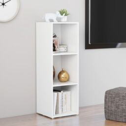 Berkfield Home TV Cabinet White 107x35x37 cm Engineered Wood - Size: 107 x 35 x 37 cm - thumbnail 4