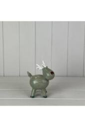 KDMD Light Green/White Ceramic Reindeer Decoration in Light Green - thumbnail 1