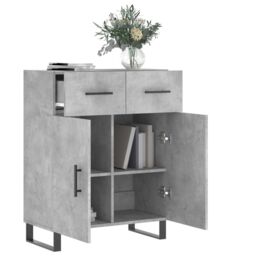 Berkfield Home Sideboard Concrete Grey 69.5x34x90 cm Engineered Wood - thumbnail 4