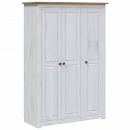 Berkfield Home Stylish 3-Door Wardrobe White 118x50x171.5 cm Pine Panama Range - thumbnail 3