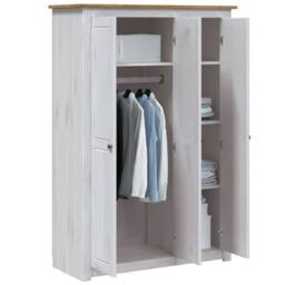 Berkfield Home Stylish 3-Door Wardrobe White 118x50x171.5 cm Pine Panama Range - thumbnail 1