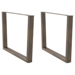 Berkfield Home Dining Table Legs V-Shape 2 pcs Natural Steel 100x(72-73.3) cm Steel in Brown - thumbnail 1