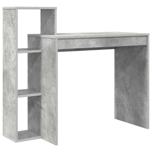 Berkfield Home Writing Desk Concrete grey Concrete-effect laminate, engineered wood - image 1