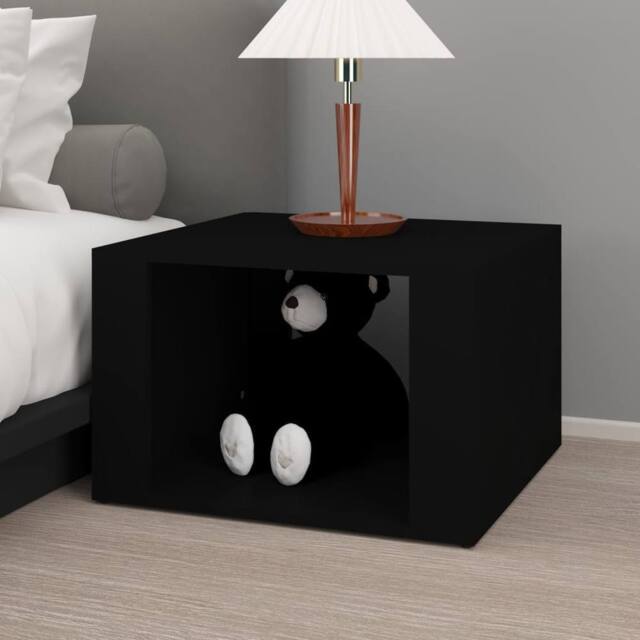 Berkfield Home Elegant Bedside Table Black 57x55x36 cm Engineered Wood - Size: 57 x 55 x 36 cm - image 1