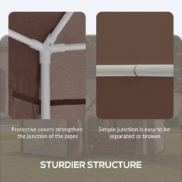 OUTSUNNY Hexagonal Garden Gazebo Party Tent Patio Marquee Canopy in Brown - thumbnail 6