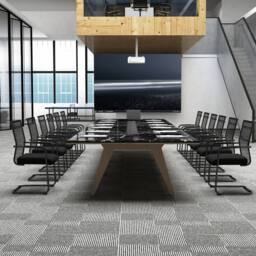 Costway Stackable Office Reception Chairs Set of 4 Mid Back Guest Chairs in Black - thumbnail 9