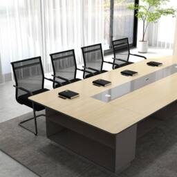 Costway Stackable Office Reception Chairs Set of 4 Mid Back Guest Chairs in Black - thumbnail 3